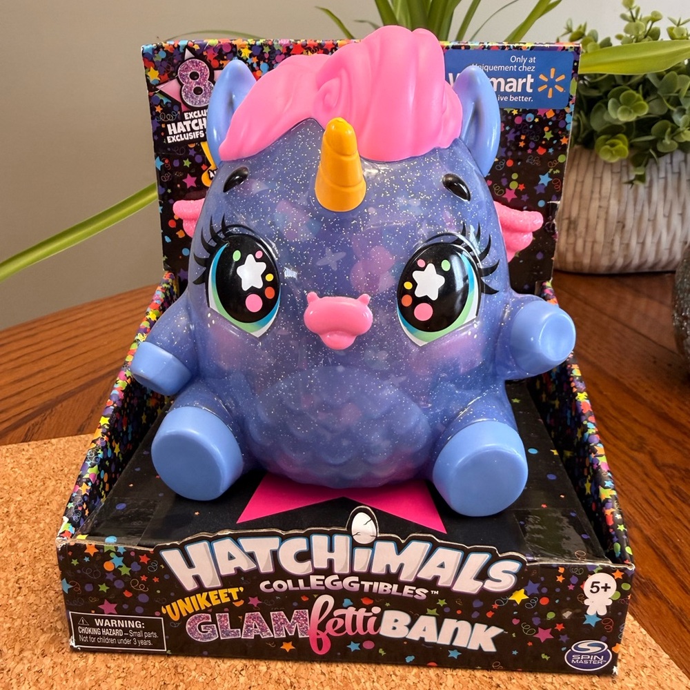 NEW Hatchimals CollEGGtibles Unikeet Glamfetti Exclusive Bank Collectible - Picture 2 of 12